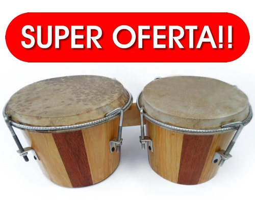 Bongo Profesional De Madera Teca Cedro Y Pino Percusión