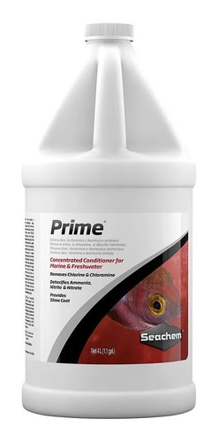 Imagem 1 de 7 de Seachem Prime 4l Anticloro Remove Cloro Amônia Aquários