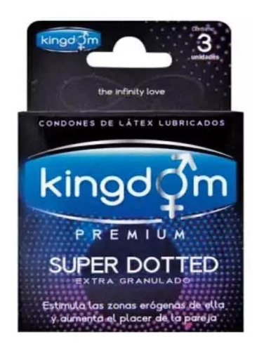 Condones Kingdom Premiun Super Granulados X3 Unids