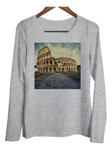 Remera Mujer Ml Coliseo Romano Grandes Edificios Italia