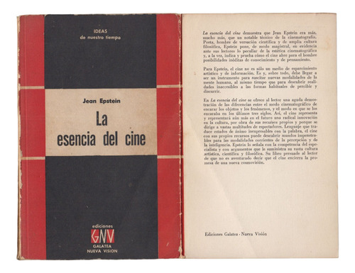 1957 La Esencia Del Cine Jean Epstein Clasicos 1a Edicion 