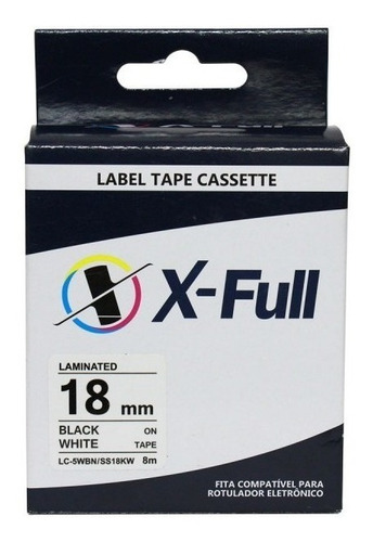 Imagem 5 de 9 de Fita Para Rotulador Lc-5wbn Ss18kw Sr-170 Sr-250 18mm Xfull