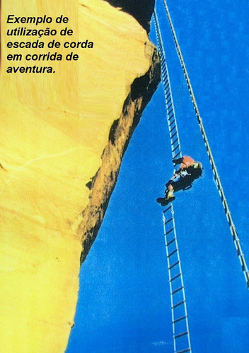 Escada De Corda Degrau Madeira 4,8m