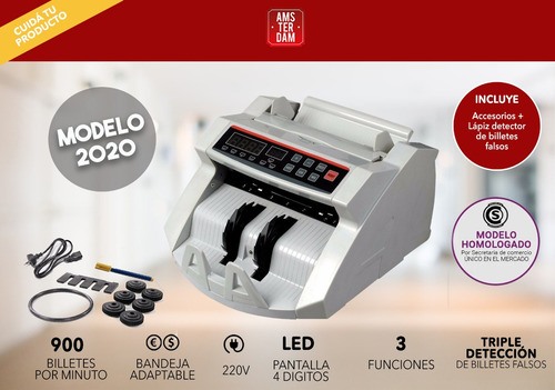 Contadora Billetes Maquina Cuenta Dinero Detector Euro Dolar