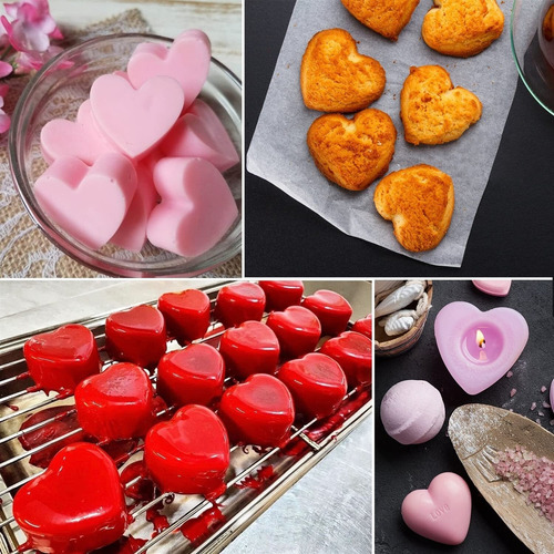 4 Moldes De Silicona En Forma De Corazón