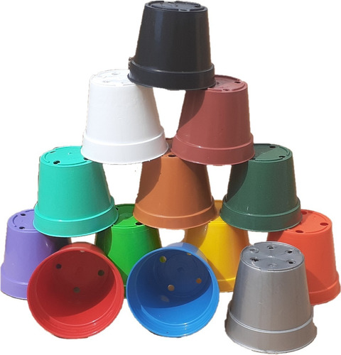 Imagen 3 de 5 de 100 Macetas Surtidas Colores Mayorista Venta Por Mayor