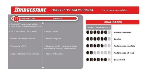 Imagen 2 de 8 de Neumático Bridgestone 245/70 R16 Dueler H/t 684 Iii Eco Ar