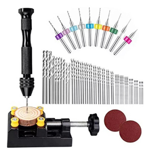 N Taladro Manual Miniatura Joyeria Modelismo Con 62 Brocas