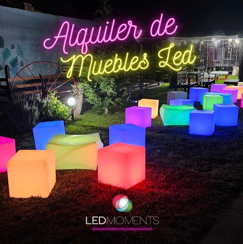 Alquiler Living Led Cubos Sillones Mesas Barras Luminosas