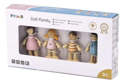 Juguetes Madera Polarb By Viga Didáctico Familia De Muñecos