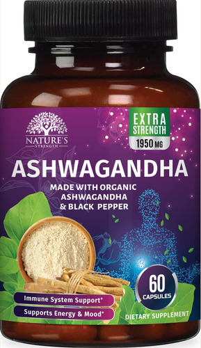 Capsulas Organicas De Ashwagandha  Polvo Organico Puro De A