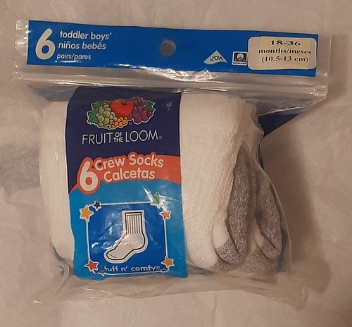 Calcetas Para Niños Bebés 18 A 36 Meses Fruit Of The Loom