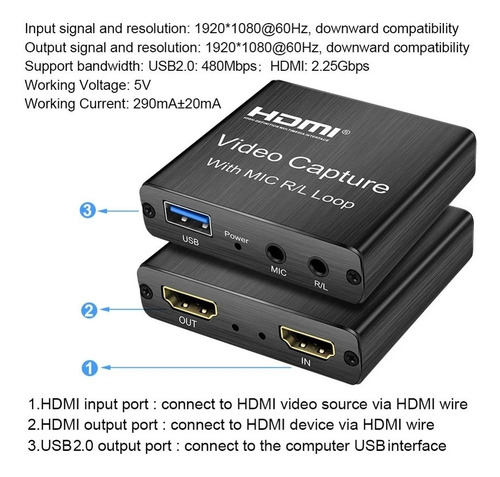 Cartão De Captura De Vídeo 4k Hdmi 1080p Cartão De Captura