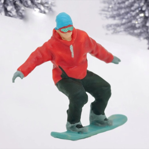 4x 1/64 Escala Figura De Esqui Snowboard Estatueta Pessoas