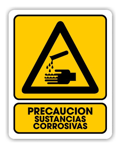 Señalamiento Precaución Sustancias Corrosivas 30x40