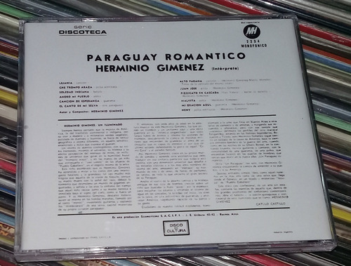 Herminio Gimenez Paraguay Romantico Cd Bajado De Lp