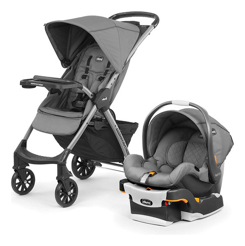 Chicco Carriola Mini Bravo Plus Travel System Slate, Gris Color Gris oscuro Chasis Negro
