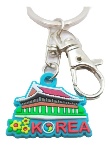 Artesanía Coreana Llavero Korea Lugares Silicón 3 Piezas.