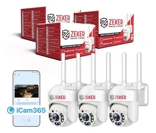 comprar Pack X3 Cámaras De Seguridad Wifi Exterior Impermeable Zeker 2mp 5g Vision Nocturna Audio Bidireccional 128gb