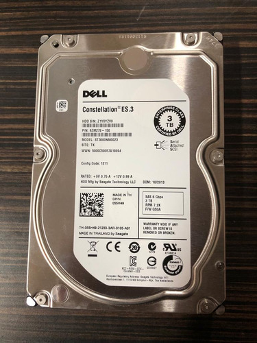 Hd Sas Dell Constellation Es.3 St3000nm0023 3tb 7200 Rpm 3.5 Polegadas