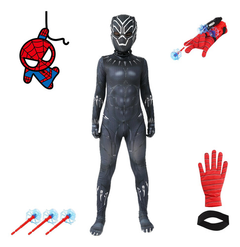 Disfraz De Spiderman Black Panther Niño Cosplay Anime,cosplay Ropa Con Máscara Ropa,serie De Superhéroes De Marvel,los Vengadores Ropa Unida