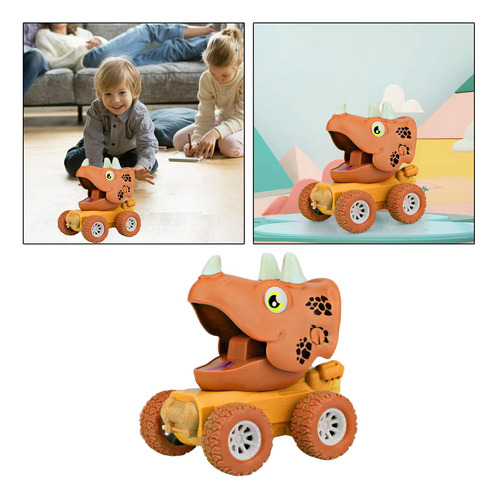 Lindo Coche De Dinosaurios Modelo De Aprendizaje Tire Hacia