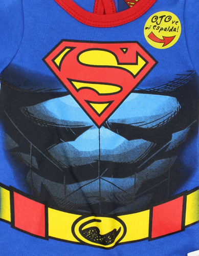 Imagen 6 de 9 de Pañalero Bebe Ropa Dc Comic Superman Musculos Capa Set 2 Pzs