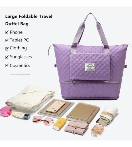 Imagen 5 de 7 de Bolso De Mano Plegable Gran Capacidad Ideal Para Tus Viajes