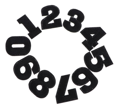 10x Parches De Tela De Números 0~9 Apliques Artesanales