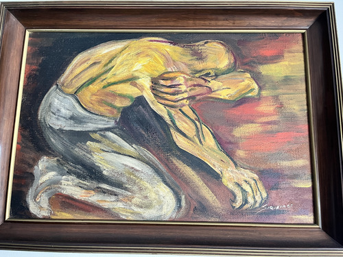 Pintura Original En Oleo David Alfaro Siqueiros 70x50cm (Usado)