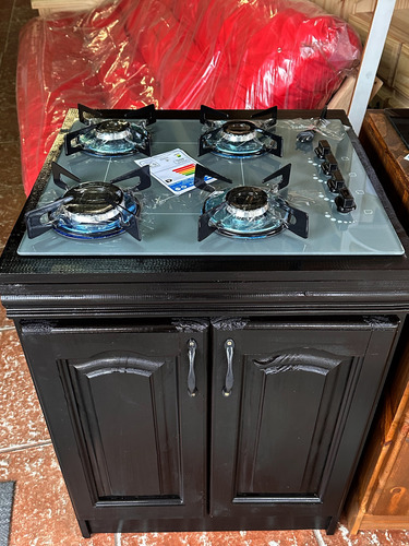 Mueble Para Anafe Chamalux De 4 Hornallas Marrón (Usado)