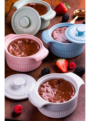 Cocotte De Porcelana 10 Cm 210 Ml Branco Germer