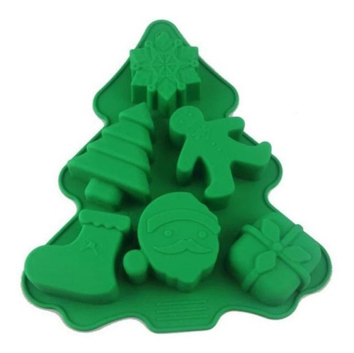 Molde De Hielo Silicona Árbol De Navidad Chocolates Pascuero