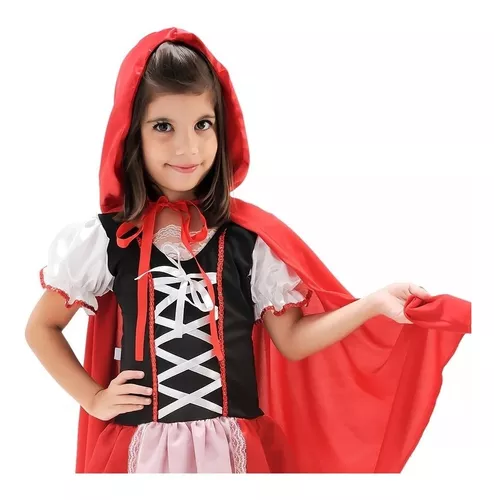 Fantasia feminina com capuz vermelho pequeno vestido de festa de Halloween  com capa