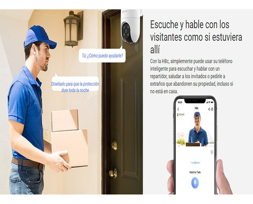 Cámara Seguridad Wifi Ezviz H8c 4mp Giratoria 360° Externa