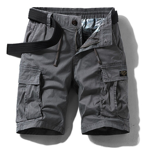 Pantalones Cortos Cargo Con Bolsillos Holgados Para Hombre,