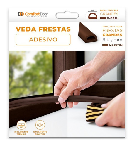 Veda Fresta 6x9 Mm Marrom 6m Comfort Door Envio Rapido