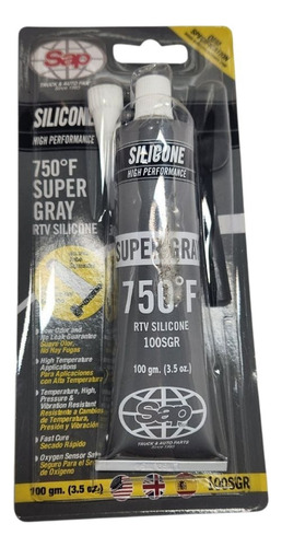 Silicon Automotriz Alta Temperatura Rtv Gris 750°f 100 Gm