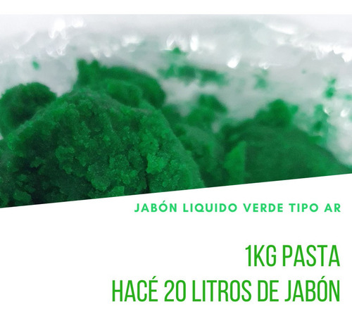 Pasta Para Preparar 20lts De Jabón Líquido Verde Clasico