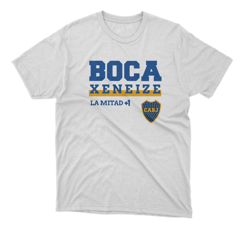 Remera Futbol Boca Juniors Frase Boca Xeneixe Blanca