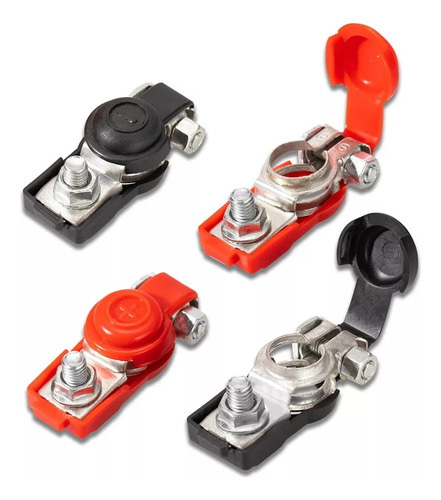 2par Terminales Bateria Interruptor,protectores Plasticos