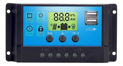 Controlador Automático De Carga Solar Pwm Lcd 10a Usb