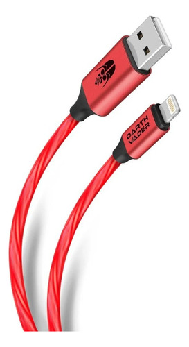 Cable Compatible Con Lightning De Luz Led Ed Star Wars De 1m Color Rojo