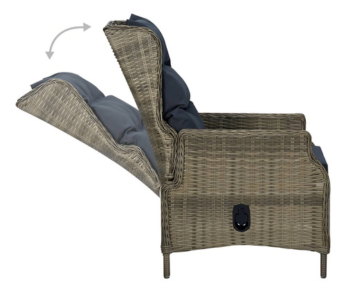 Silla De Jardín Reclinable Cojines Ratán Marrón Reclinable Color Café