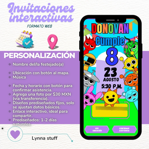 Invitación Sprunkis Ubicación Y Confirmación Formato Web