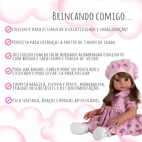 Boneca Reborn Baby Kiss Loira Bebê Corpo Inteiro de Silicone