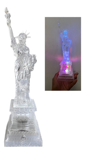 Figura Estatua De La Libertad Recuerdo Luz Led Mesa Coleccio