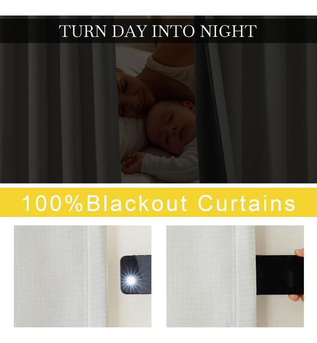 Cortinas Gruesas De Lino Sintético Opacas 128cm