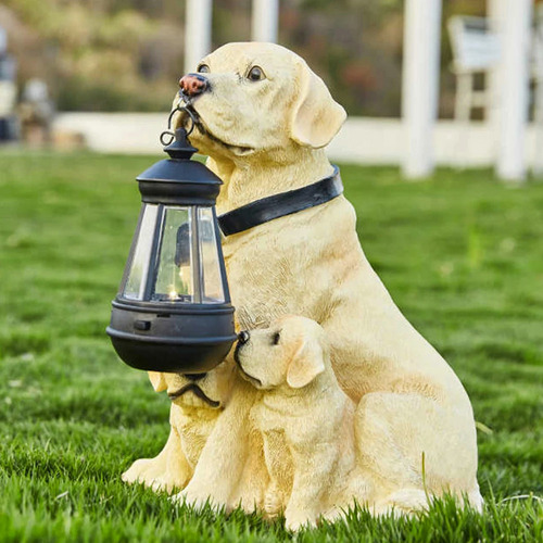 Estatuas De Perro Con Luz Led, Luz Solar, Linterna Para Perr