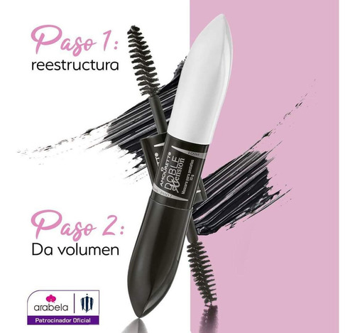 Máscara Pestañas Doble Extensión + Primer Base 2en1 Arabela Negro Intenso